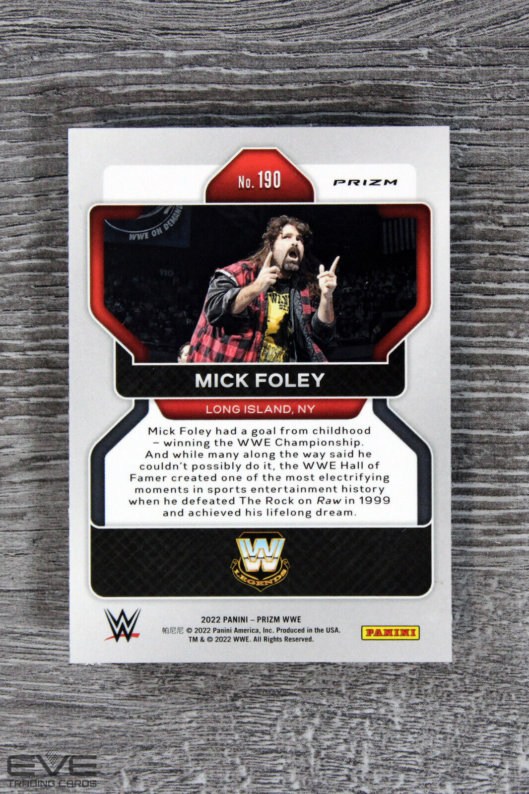 2022 Panini Prizm WWE Red Ruby Wave Prizm Card #190 Mick Foley - NM/M