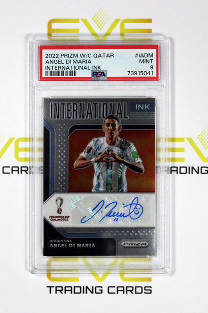 2022 Panini Prizm World Cup International Ink #I-ADM Angel Di Maria - PSA 9