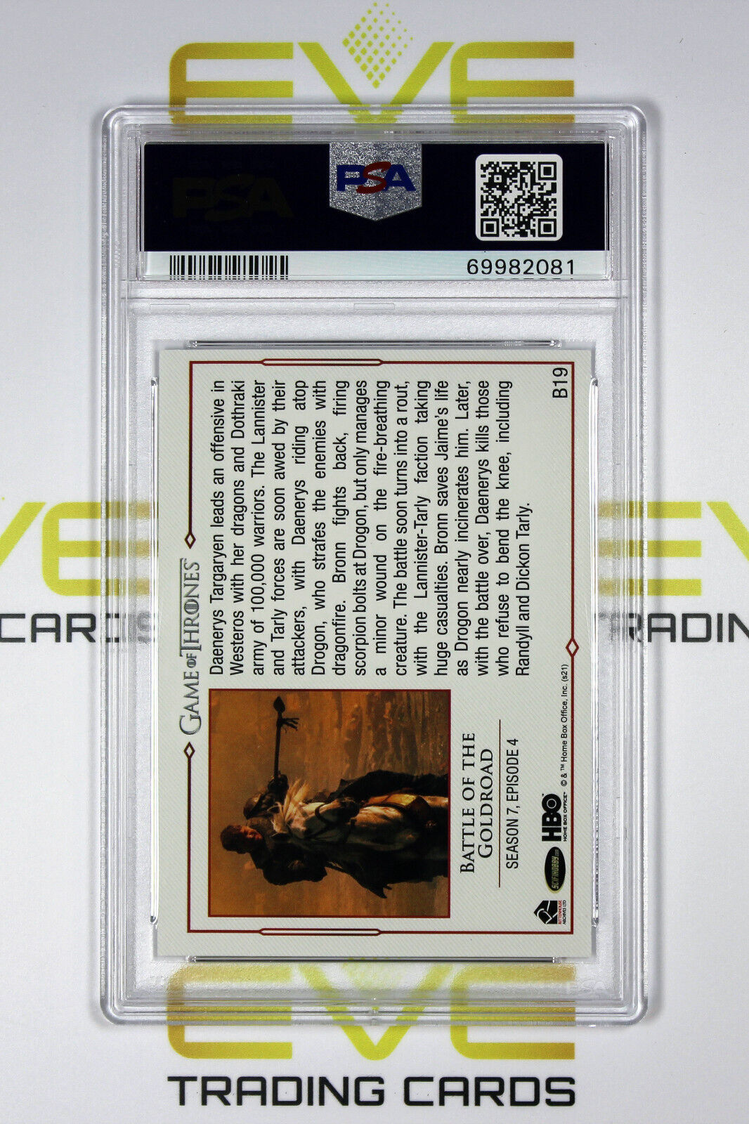 Graded Game of Thrones Card - #B19 2021 Battle of The Goldroad - Battles - PSA 9
