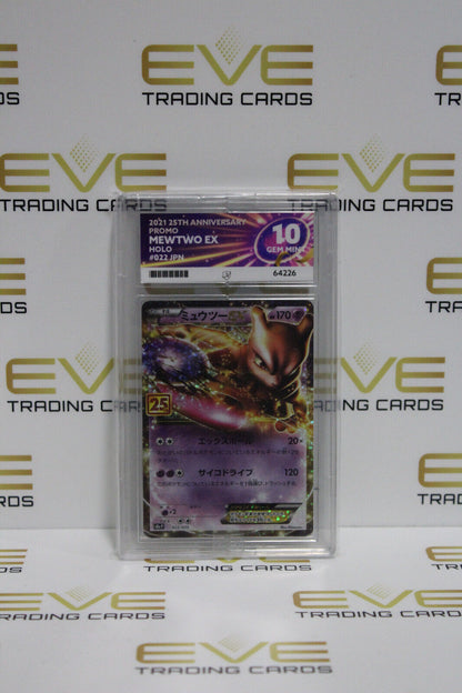 Graded Pokemon Card - #022/025 2021 25th Anni Promo Mewtew Ex Holo - Ace 10