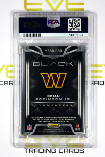 2022 Panini Black NFL Card #SSR-BRO Brian Robinson Sizeable Signature /50 PSA 8