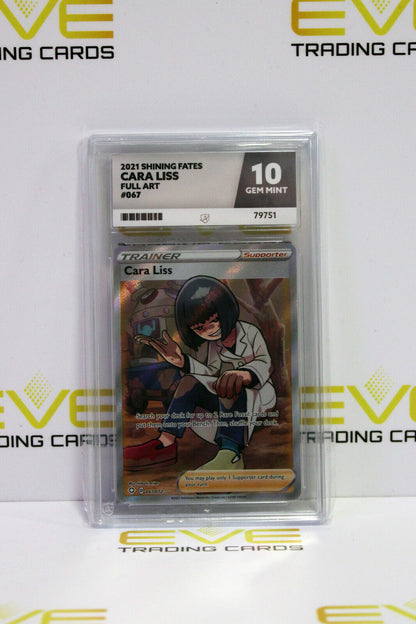 Graded Pokemon Card - #067/072 2021 Shining Fates Cara Liss Full Art - Ace 10