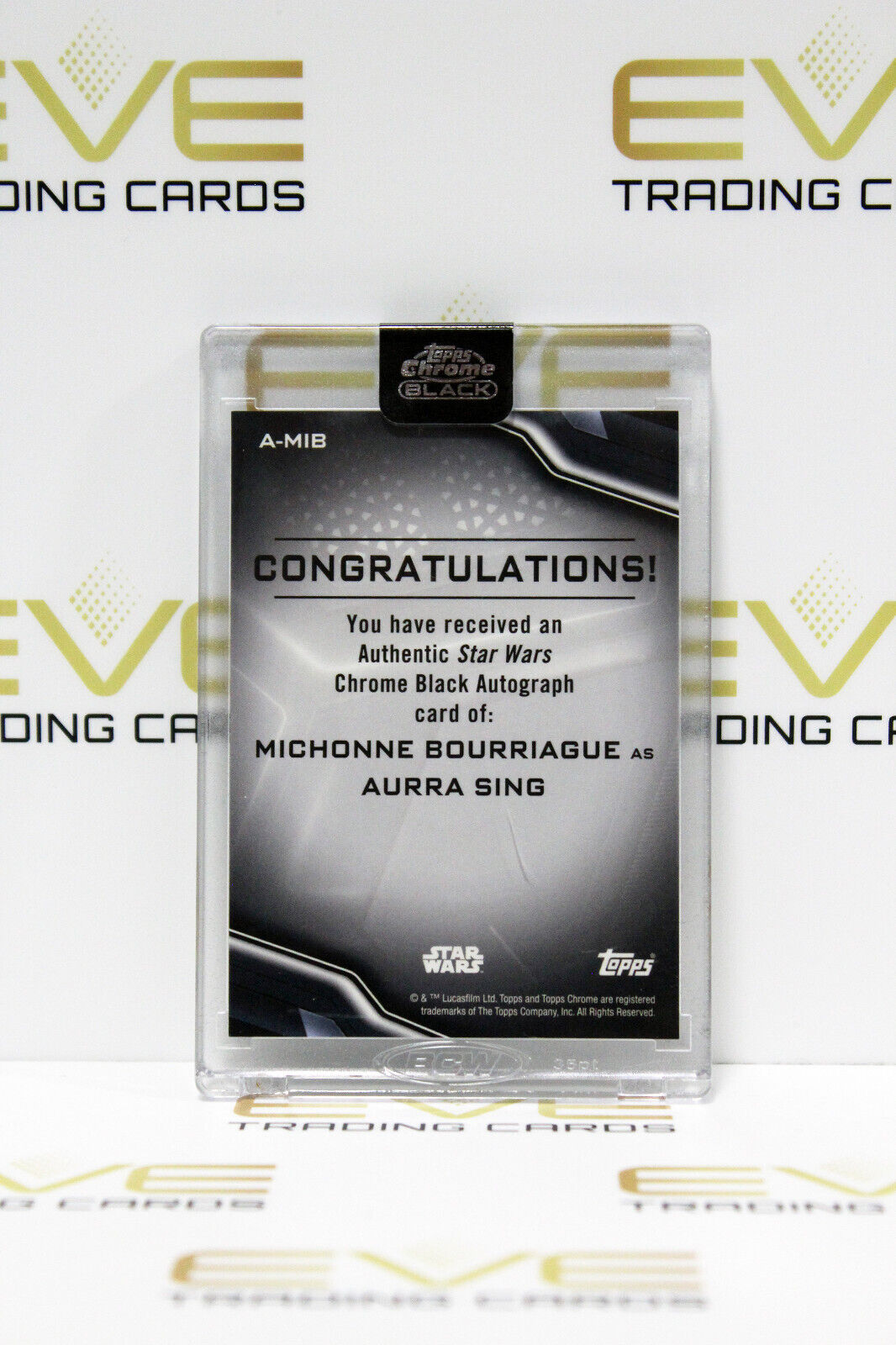 Topps Chrome Black Star Wars Michonne Bourriague/Aurra Sing Auto Slabbed Card