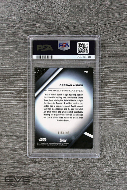 2022 Topps Star Wars Chrome Black #72 Cassian Andor Refractor /199 - PSA 9