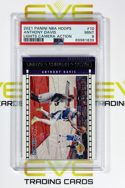 Graded Basketball Card #10 2021 Panini Lights Camera Action Anthony Davis PSA 9