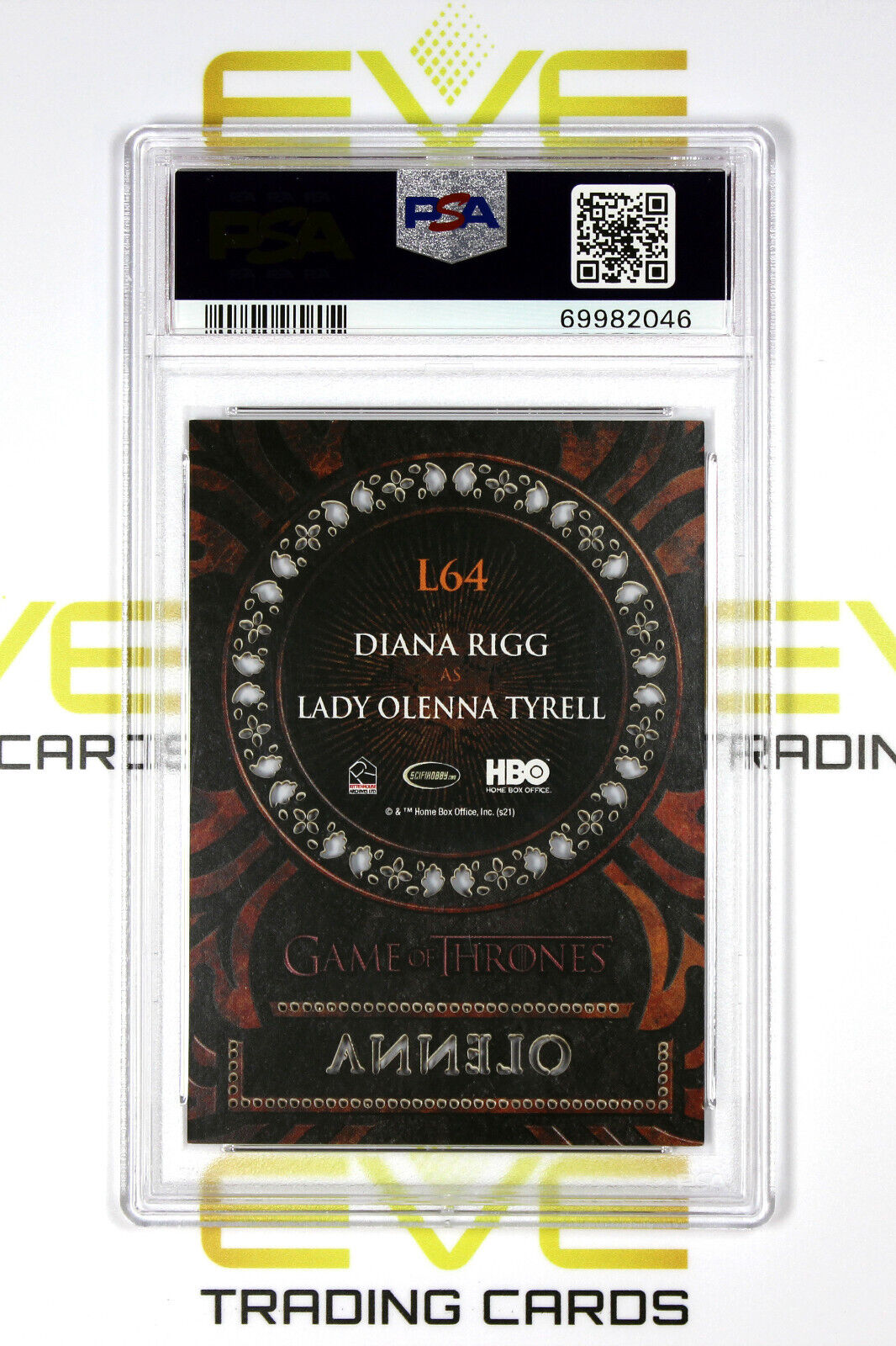 Graded Game of Thrones Card - #L64 2021 Lady Olenna Tyrell - Laser - PSA 9