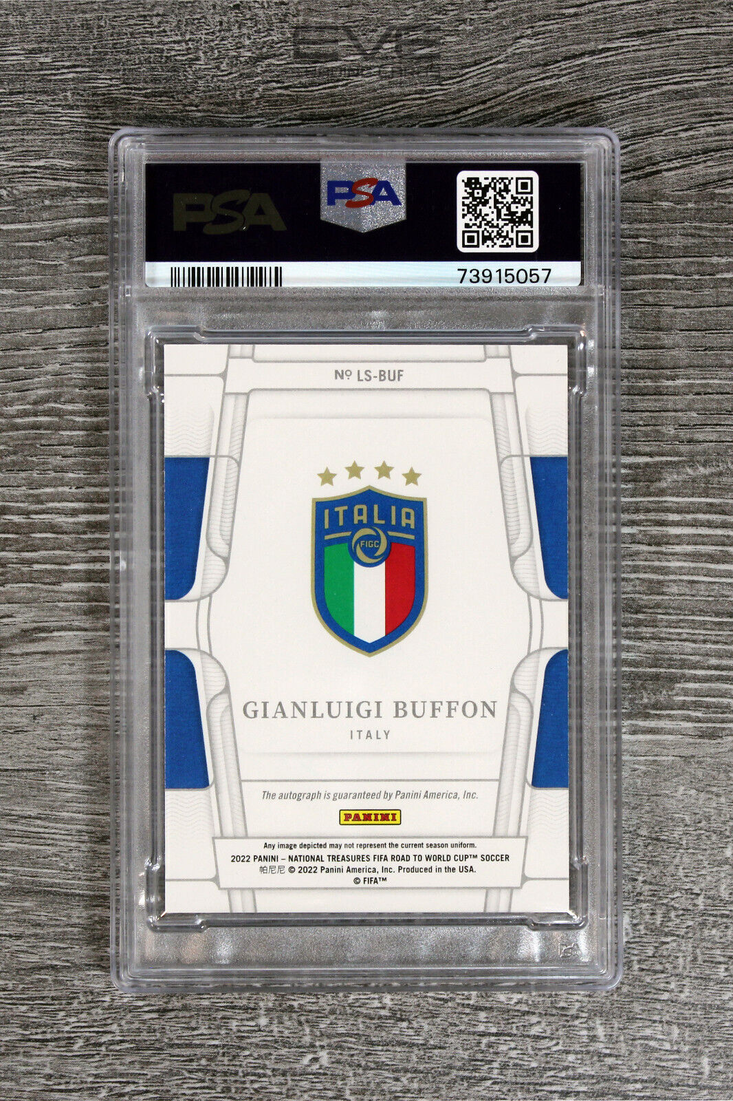 2022 Panini National Treasures Road World Cup #LS-BUF Gianluigi Buffon /5 PSA 8