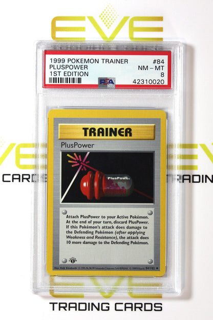 Graded Pokemon Card - #84/102 1999 PlusPower Trainer 1st Edition - PSA 8