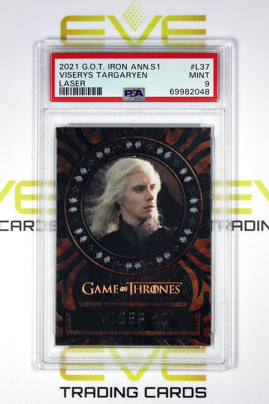 Graded Game of Thrones Card - #L37 2021 Viserys Targaryen - Laser - PSA 9