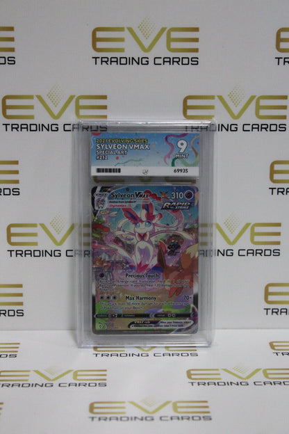 Graded Pokemon Card #212/203 2021 Evolving Skies Sylveon VMAX Special Art Ace 9