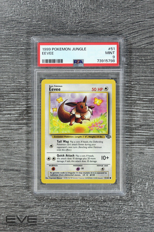 Pokemon Card - #51/64 1999 Eevee Jungle - PSA 9