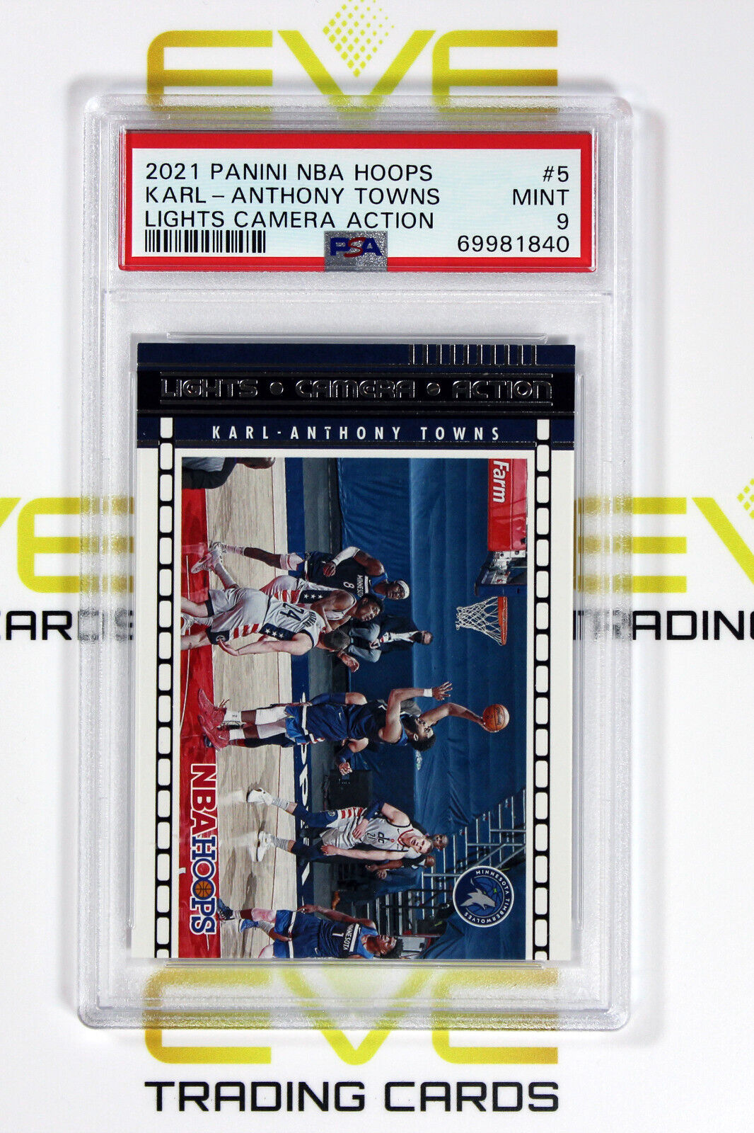 Graded Basketball #5 2021 Panini Lights Camera Action Karl-Anthony Towns PSA 9