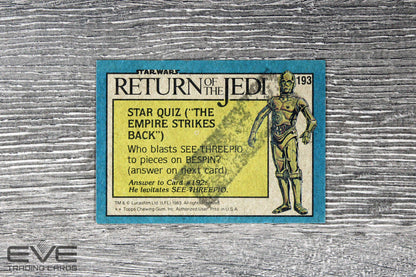 1983 Topps Vintage Star Wars Return of the Jedi S2 Card #193 Rethinking the Plan
