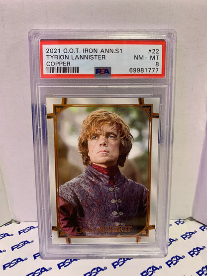 Graded Game of Thrones Card - 158/199 2021 Tyrion Lannister Copper - PSA 8
