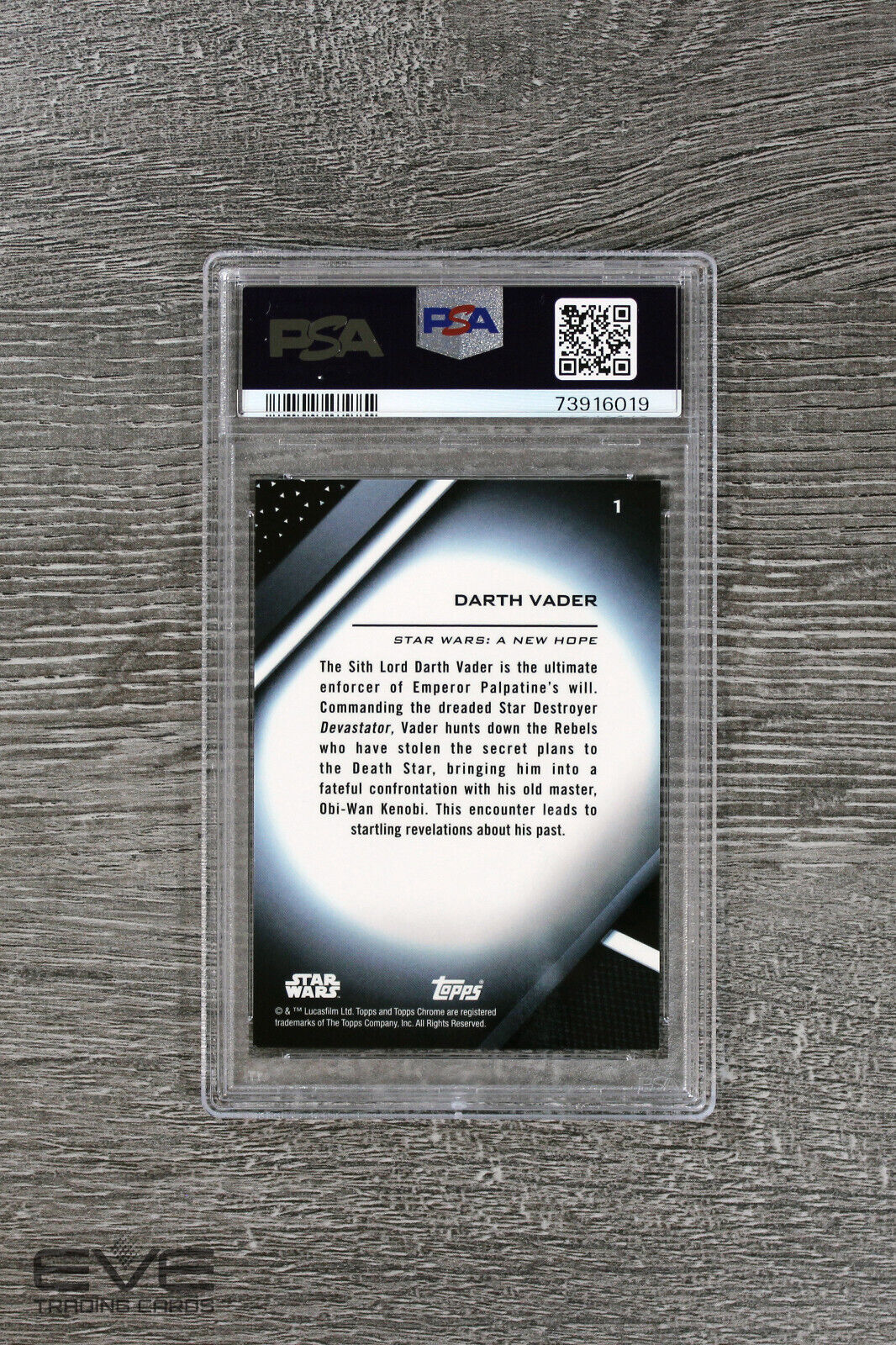 2022 Topps Star Wars Chrome Black #1 Darth Vader Base Card - PSA 10