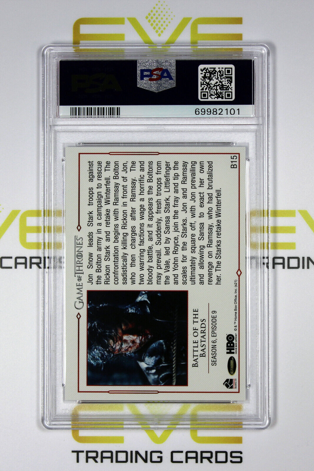 Graded Game of Thrones Card - #B15 2021 Battle of the Bastards - PSA 10