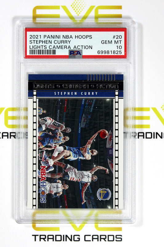 Graded Basketball Card #20 2021 Panini Lights Camera Action Stephen Curry PSA 10