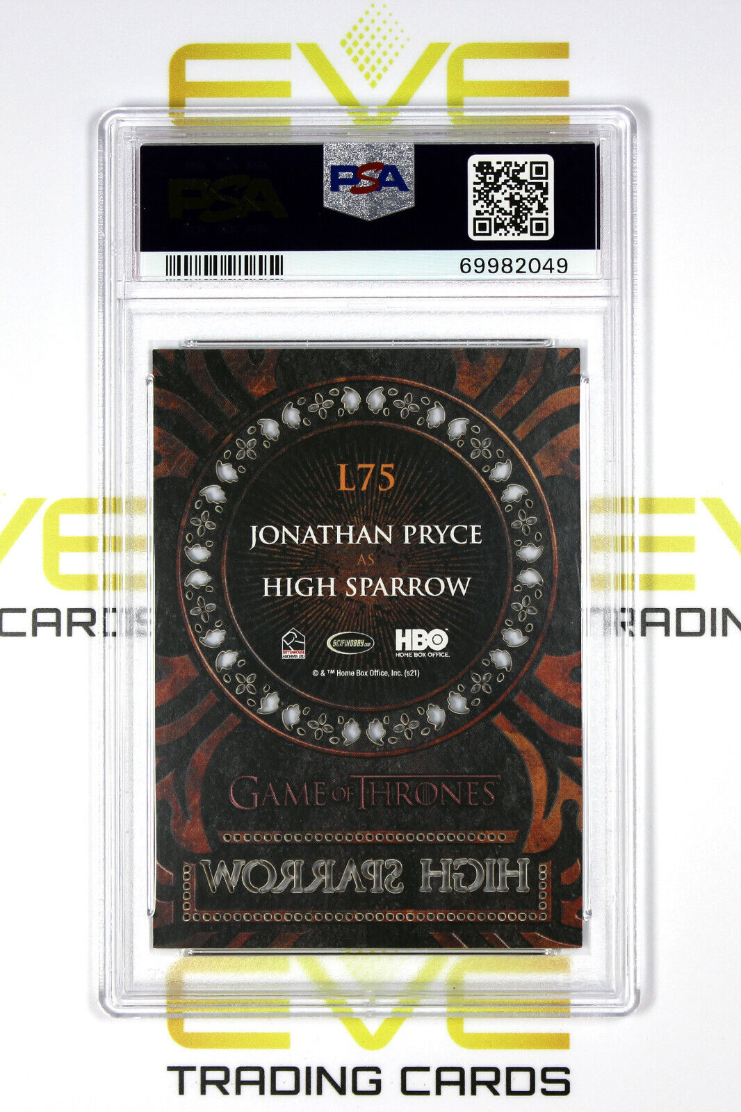 Graded Game of Thrones Card - #L75 2021 High Sparrow - Laser - PSA 9