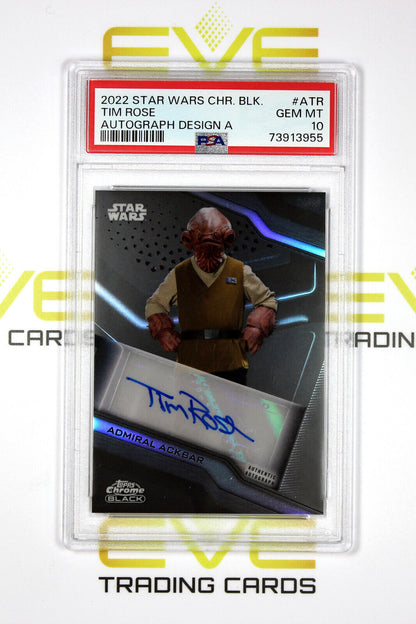 Topps Chrome Black Star Wars #A-TR Tim Rose as Admiral Ackbar Autograph - PSA 10