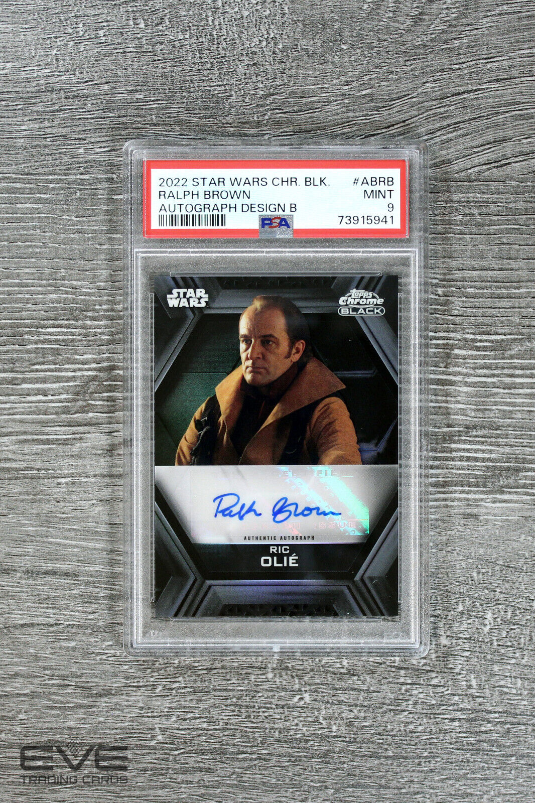 2022 Topps Star Wars Chrome Black #AB-RB Ralph Brown as Ric Olie Auto - PSA 9