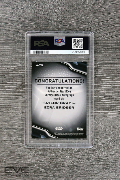 2022 Topps Star Wars Chrome Black #A-TG Taylor Gray Ezra Bridger Auto - PSA 10