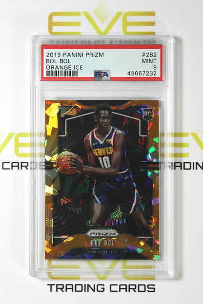 Graded Basketball Card 2019 Panini Prizm #282 Bol Bol Orange Ice Rookie - PSA 9