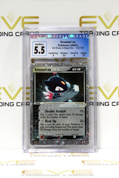 Graded Pokemon Card - #103/109 2003 Sneasel EX Ruby & Sapphire - CGC 5.5