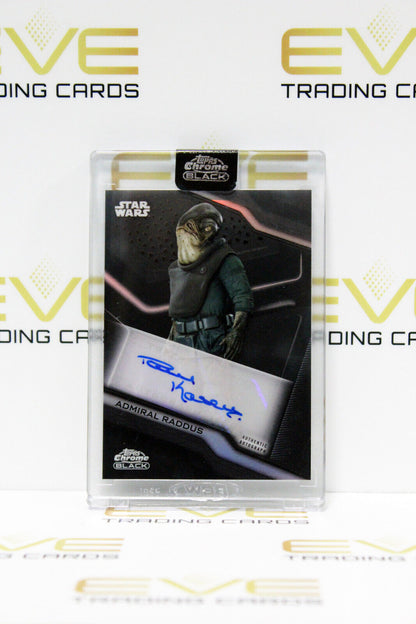 Topps Chrome Black Star Wars Paul Kasey/Admiral Raddus Auto Slabbed Card