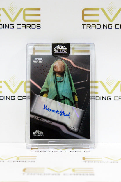 Topps Chrome Black Star Wars Kiran Shah/Nambi Ghima Autographed Slabbed Card