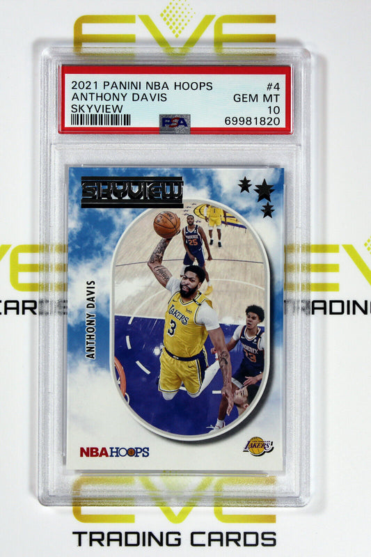 Graded Basketball Card - #4 2021 Panini NBA Hoops Skyview Anthony Davis - PSA 10