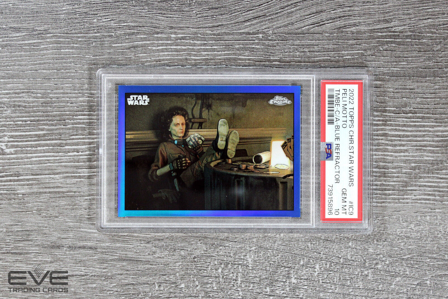 2022 Topps Star Wars Chrome The Mandalorian #IC-9 Peli Motto Blue /99 - PSA 10