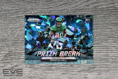 2022 Panini Prizm NFL Card PB6 Breece Hall Prizm Break Blue Cracked Ice /99 NM/M