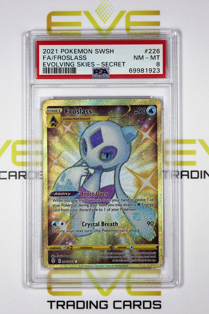 Graded Pokemon Card - #226/203 2021 Frosslass Evolving Skies Full Art - PSA 8