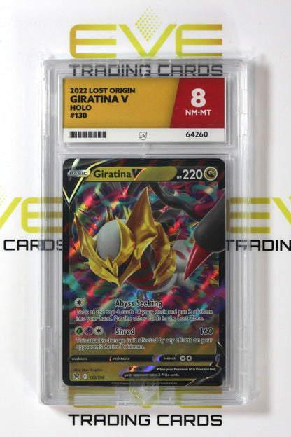 Graded Pokemon Card #130/196 2022 Giratina V Lost Origin Holo - Ace 8