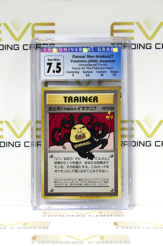 Graded Pokemon Card- Dance! Neo Imakuni? Promo Name All The Pokemon Neo -CGC 7.5