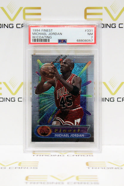 Graded Topps NBA Finest Card - #331 1994 Michael Jordan W/Coating - PSA 7