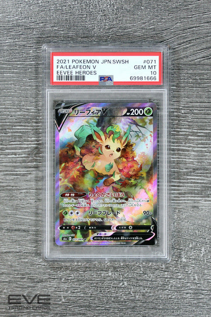 Graded Pokemon Card- #071/069 2021 Leafeon V Eevee Heroes Full Art Japan -PSA 10