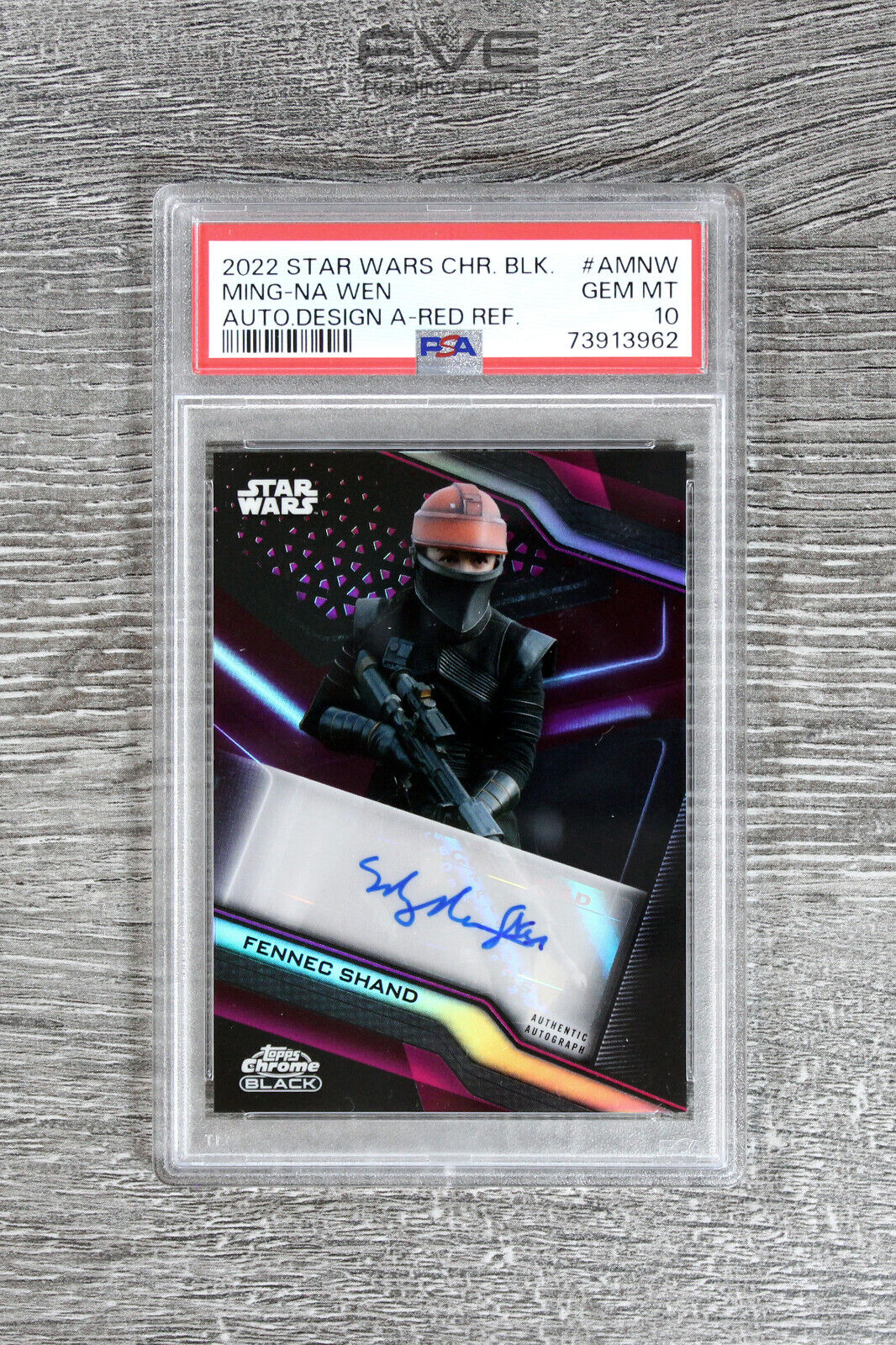 Topps Chrome Black Star Wars #A-MNW Ming-Na Wen as Fennec Shand Auto /5 - PSA 10