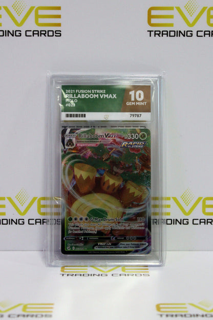 Graded Pokemon Card - #023/264 Fusion Strike Rillaboom VMAX Holo - Ace 10