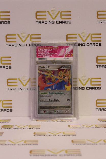 Graded Pokemon Card - SWSH135 2021 Black Star Promo Zacian LV.X - Ace 8