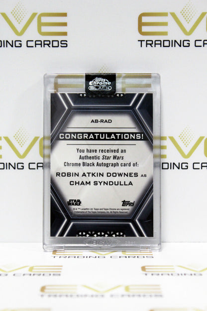 Topps Chrome Black Star Wars Robin Atkin Downes/Cham Syndulla Auto Slabbed Card