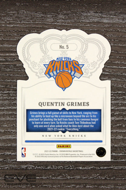 2021-22 Panini NBA Crown Royale Basketball #5 Quentin Grimes NM/M