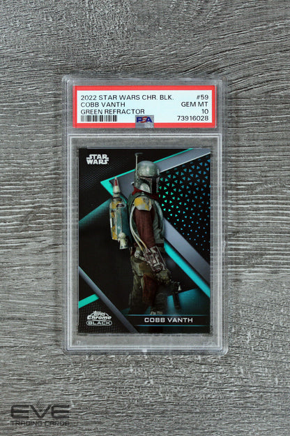 2022 Topps Star Wars Chrome Black #59 Cobb Vanth Green Refractor /99 - PSA 10