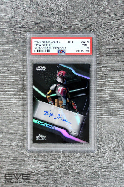 2022 Topps Star Wars Chrome Black #A-TS Tiya Sircar as Sabine Wren Auto - PSA 9