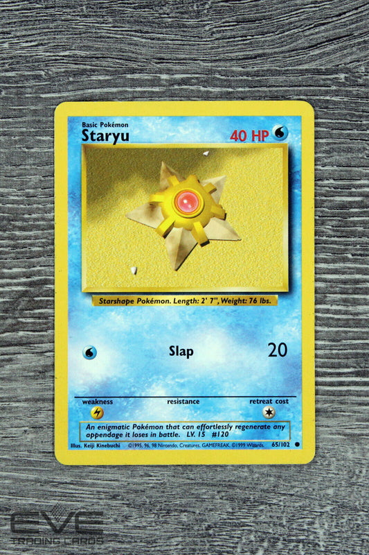 Raw Pokemon Card - #65/102 Staryu Unlimited Base Set WOTC - Excellent Condition