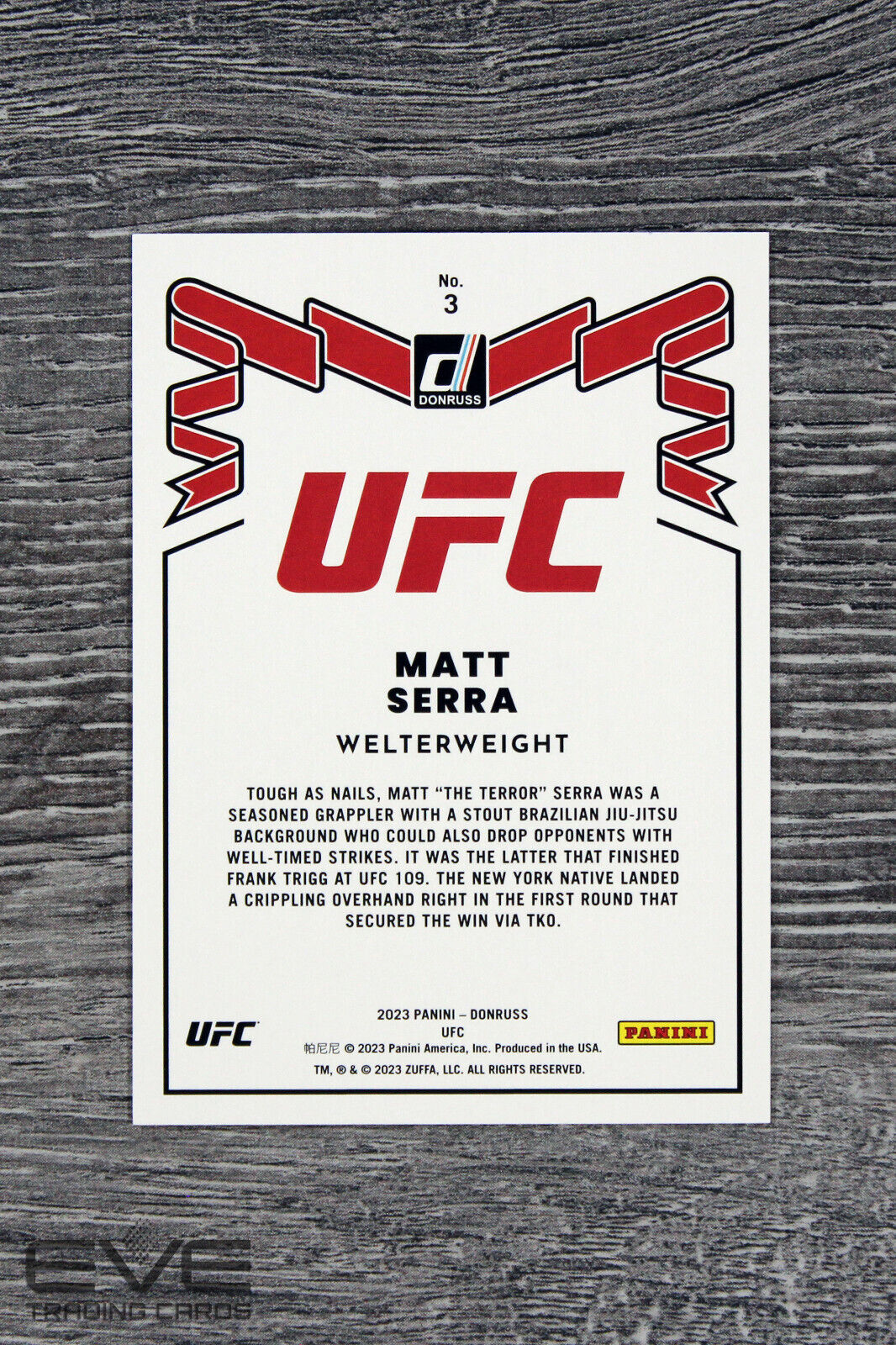 2023 Panini Donruss UFC Card "Retro Series" #3 Matt Serra - NM/M