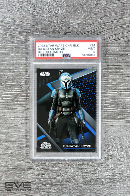 2022 Topps Star Wars Chrome Black #61 Bo-Katan Kryze Blue Refractor /75 - PSA 9