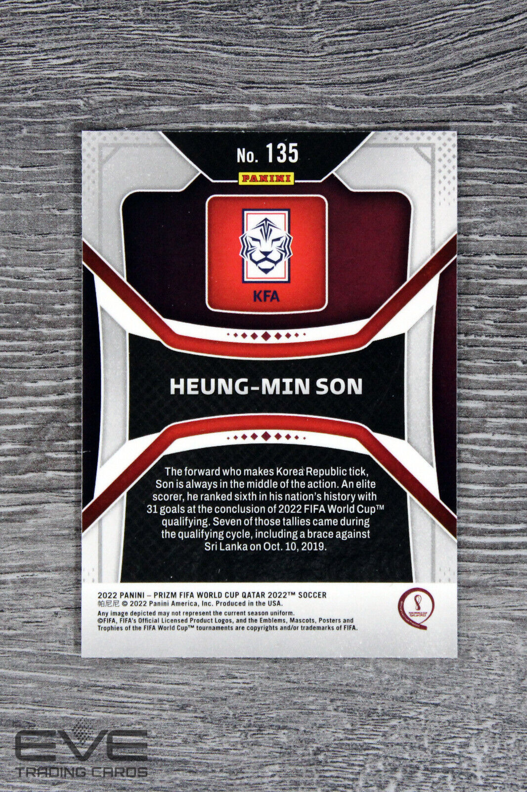 2022 Panini Prizm FIFA World Cup Soccer Card #135 Heung-Min Son - VGC