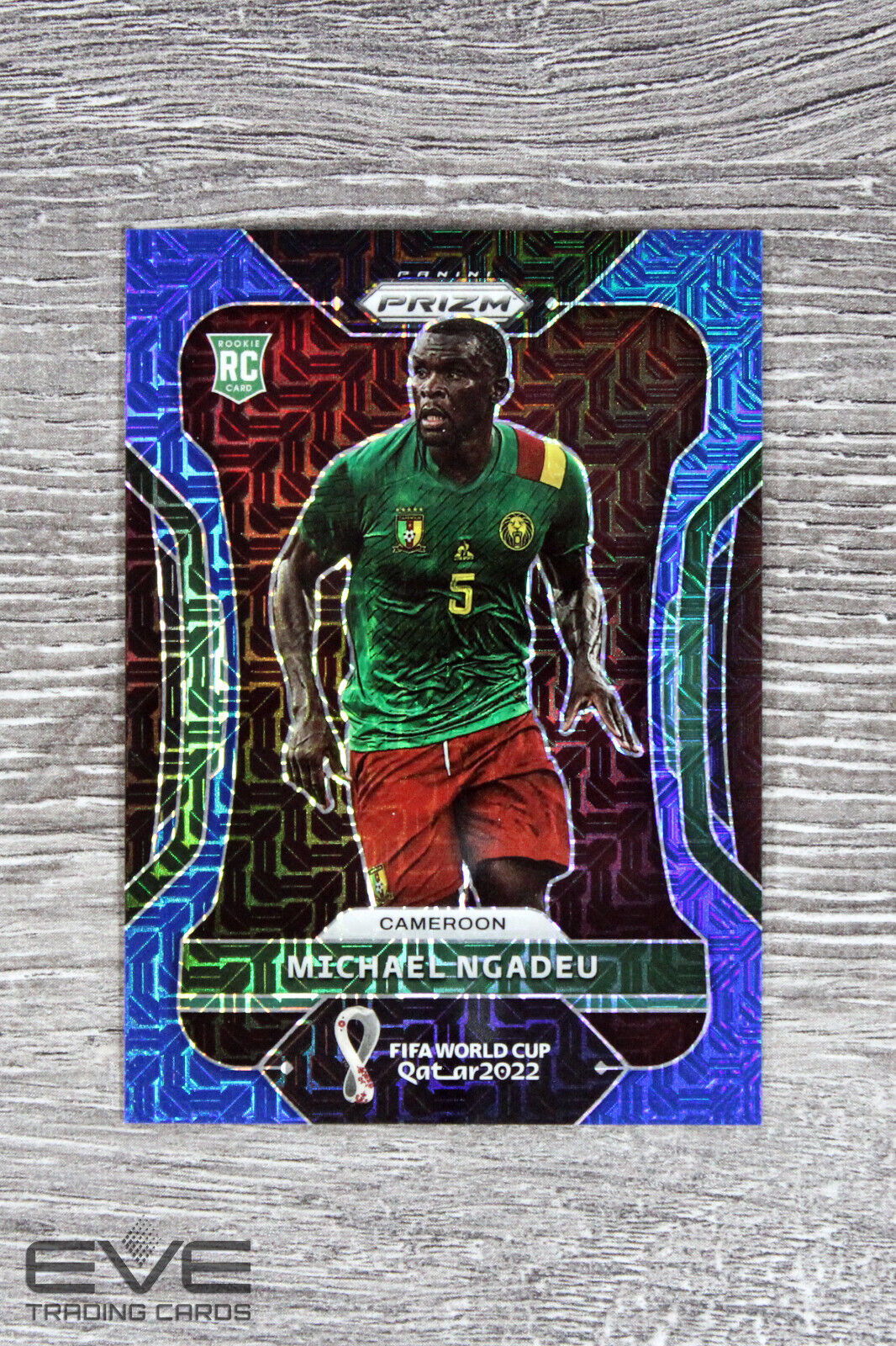 2022 Panini Prizm FIFA World Cup Soccer #43 Michael Ngadeu Blue Mojo /75 - NM/M