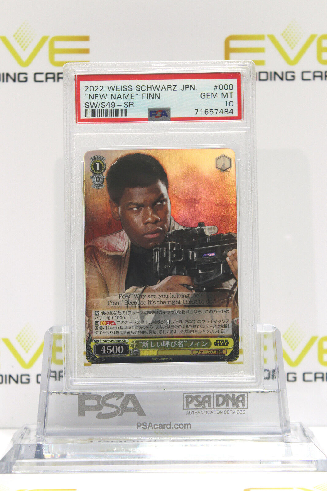 2022 Weiss Schwarz Japanese Star Wars Card New Name Finn SW/S49-008S SR - PSA 10